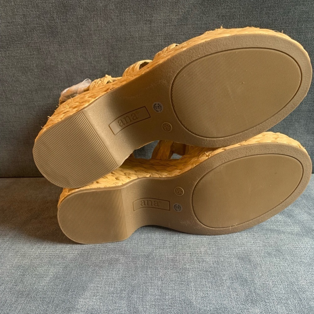 ana Womens Merlin Wedge Sandal 8.5M Ankle Strap Espadrille Open Toe Summer New - Picture 7 of 9